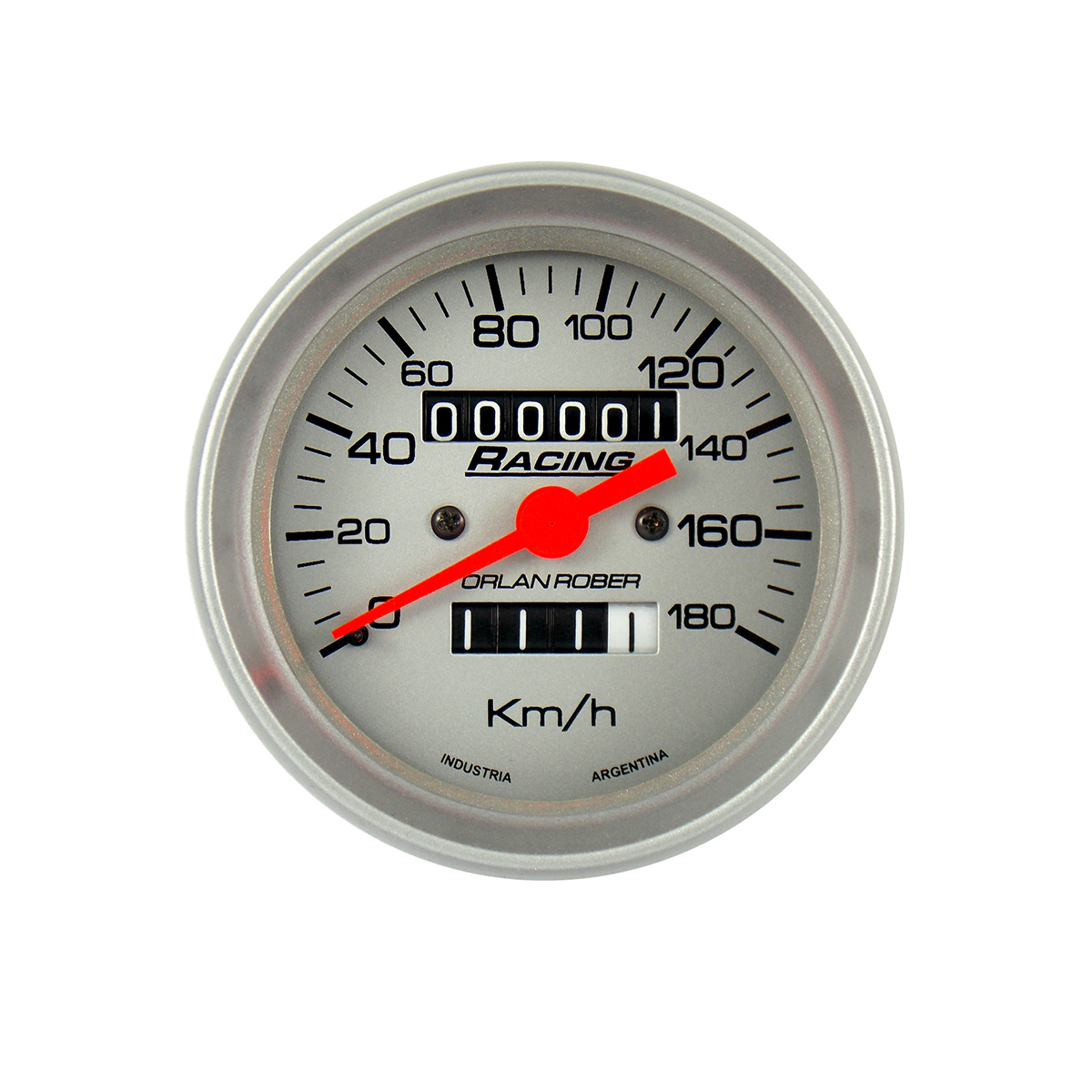 INSTRUMENTAL RACING 80 MM PLATA VELOCIMETRO EUROPEO