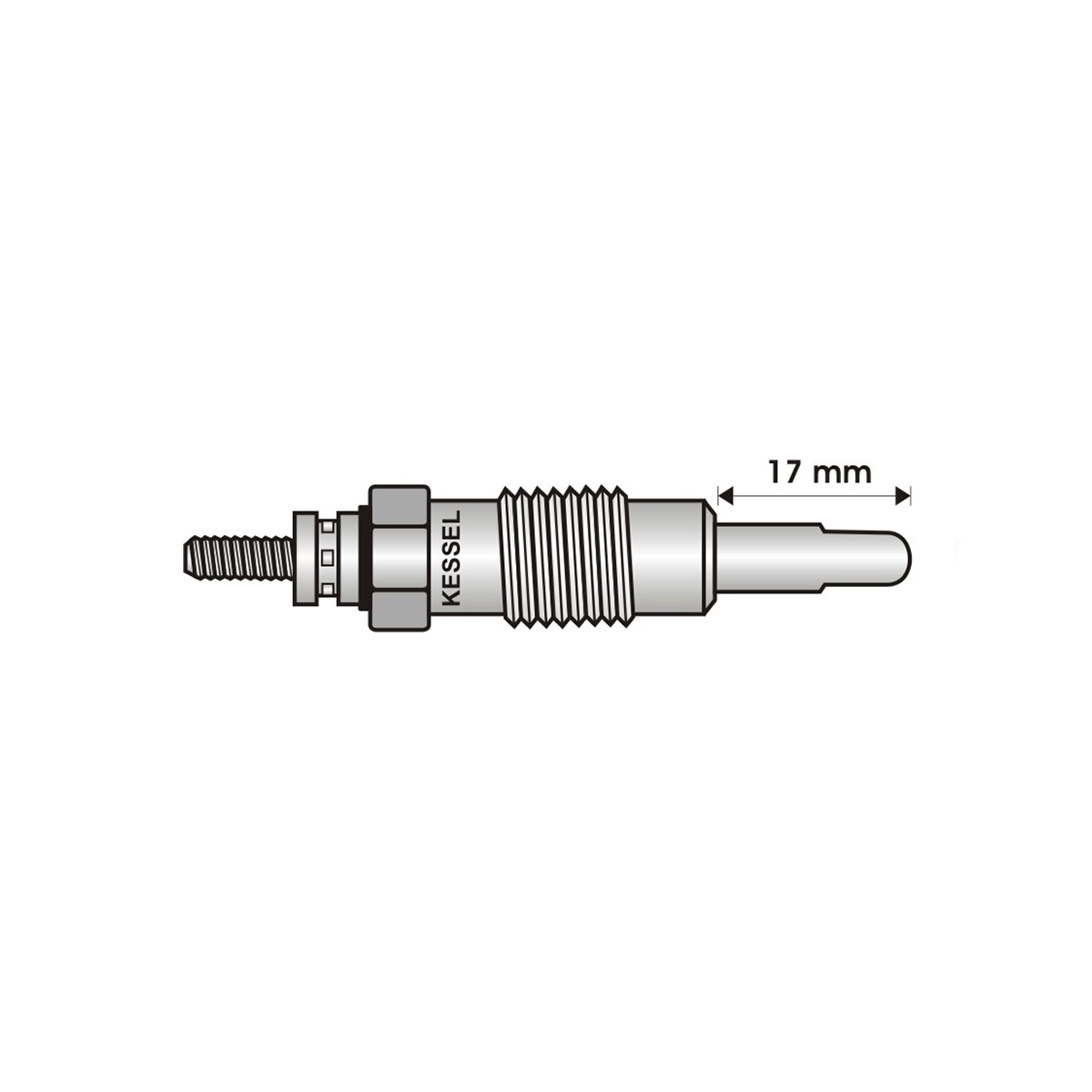 BUJIA INCANDESCENTE PARA MOTOR DIESEL FORD COURIER/ESCORT 1.8 D/TD ENDURA 2/MAZDA 1.8 D ( LARGO 17/ANCHO 6 5/5/10 VOLTS/ROSCA 12 X 1/25 )