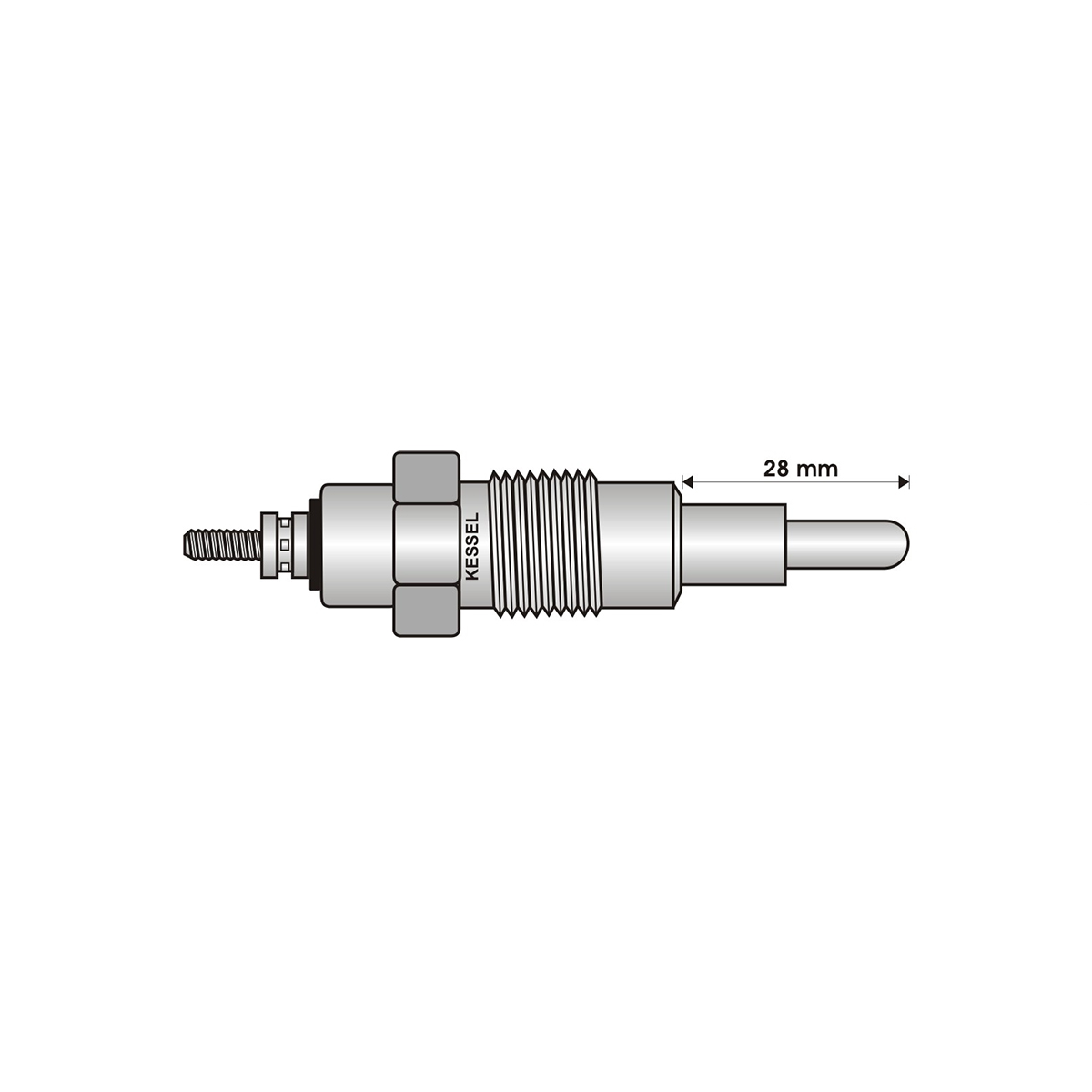 BUJIA INCANDESCENTE PARA MOTOR DIESEL ARO 3.1 D ( LARGO 28/ANCHO 6/9/5 VOLTS/ROSCA 18 X 1/5 )