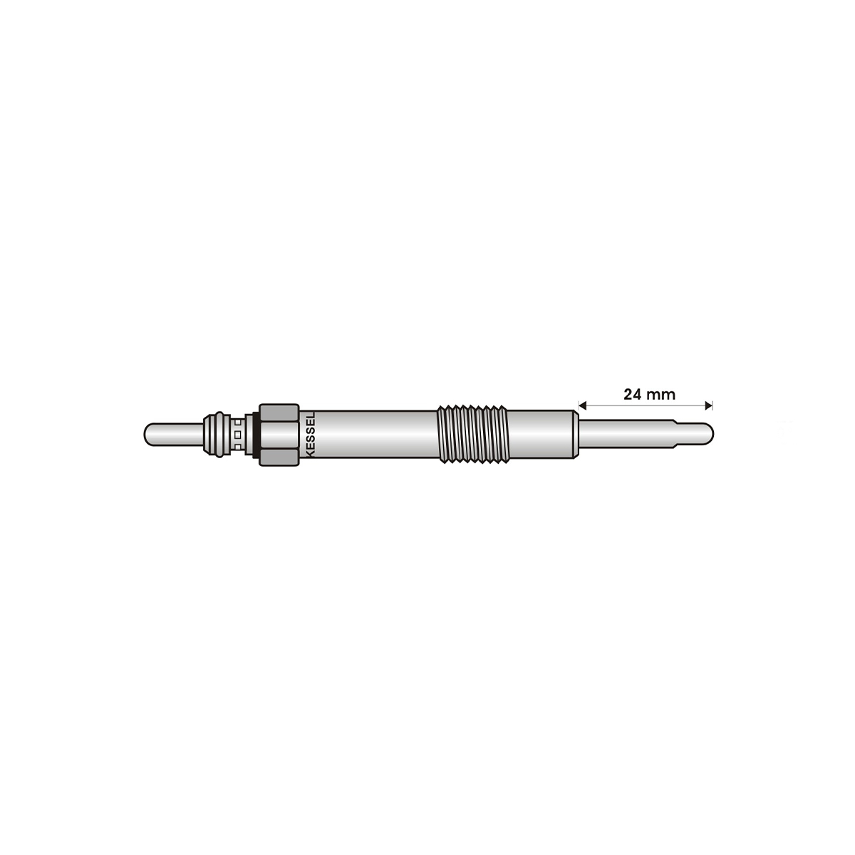 BUJIA INCANDESCENTE PARA MOTOR DIESEL ALFA ROMEO 1.9 JTD/2.4 JTD/CHEVROLET 1.9 CDTI/FIAT 1.9 D/JTD/MULTIJET/LANCIA 1.9 D/JTD/MULTIJET/OPEL 1.9 CDTI/VAUXHALL 1.9 CDTI ( LARGO 24/ANCHO 5 4/5/11 VOLTS/ROSCA 10 X 1 )