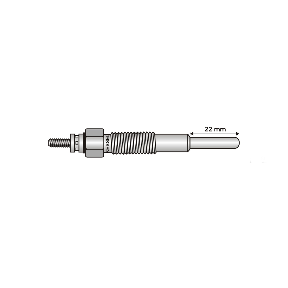 BUJIA INCANDESCENTE PARA MOTOR DIESEL FORD/MAZDA 2.5/3.0/4.1 ( LARGO 22/ANCHO 5/23 VOLTS/ROSCA 10 X 1/25 )