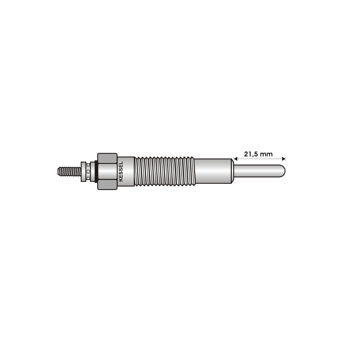 BUJIA INCANDESCENTE PARA MOTOR DIESEL NISSAN 3.0 ED/3.3 ED/3.5 ED ( LARGO 21/ANCHO 5/24 VOLTS/ROSCA 12 X 1/25 )