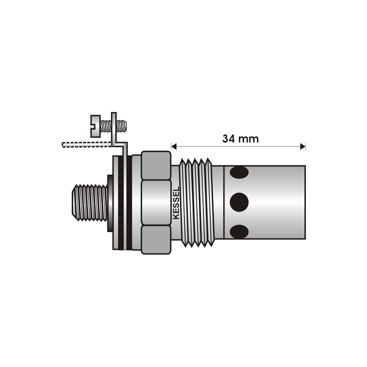BUJIA INCANDESCENTE PARA MOTOR DIESEL PERKINS CONECTOR TORNILLO ( LARGO 34/ANCHO /11/5 VOLTS/ROSCA 0/875 )