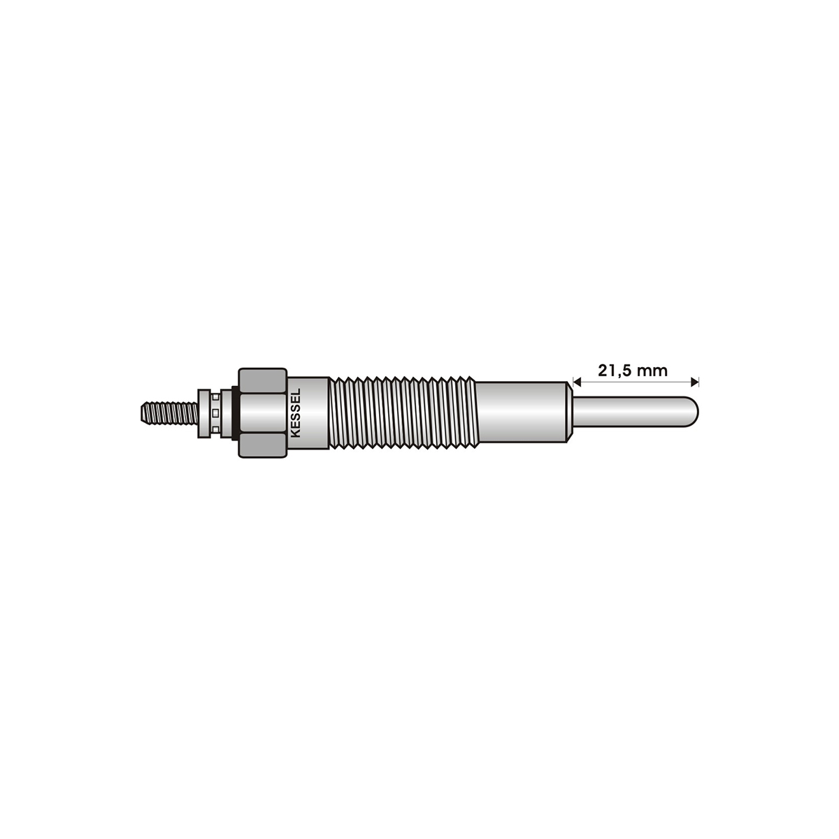 BUJIA INCANDESCENTE PARA MOTOR DIESEL LARGO 21/ANCHO 5 4/5/11 VOLTS/ROSCA 12 X 1/25