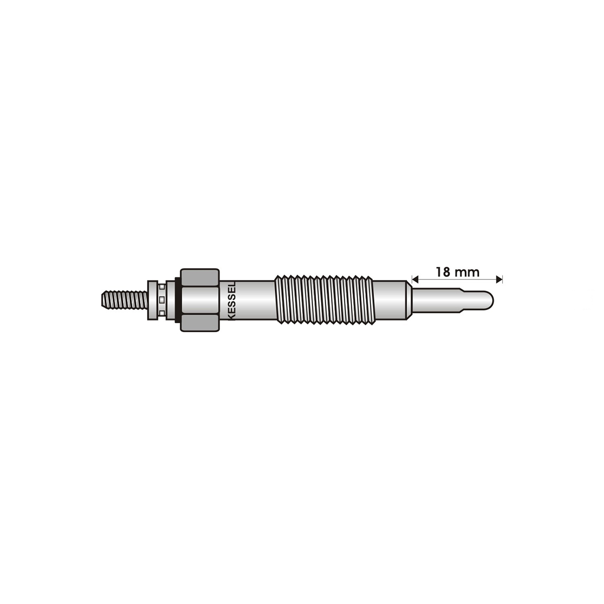 BUJIA INCANDESCENTE PARA MOTOR DIESEL HYUNDAI 2.5 TC/TCI/T/2.9 CRDI/MITSUBISHI 2.0 D/TD/TDI/2.5 D/TD/TDI/NISSAN 1.7/2.0 D/PROTON D/TD ( LARGO 18/ANCHO 5 4/5/11 VOLTS/ROSCA 10 X 1/25 )