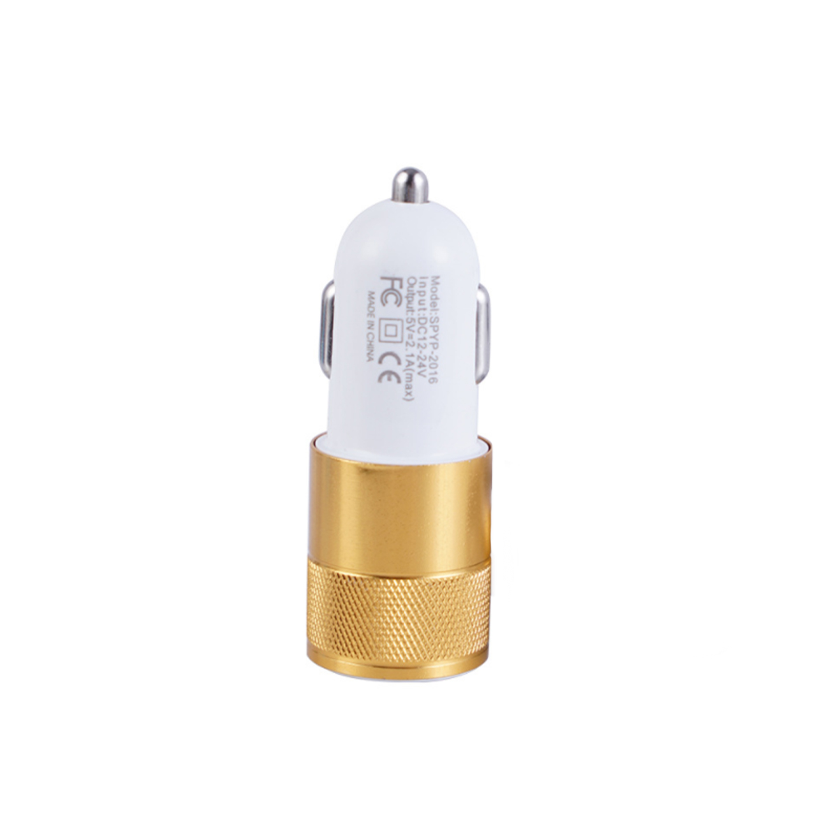 ACCESORIO PARA CELULAR CARGADOR DOBLE USB 12V / 24V OUTPUT 5V 3100MA BLANCO+DORADO