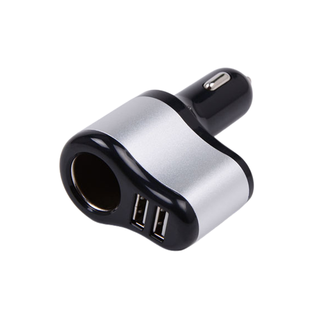ACCESORIO PARA CELULAR CARGADOR DOBLE USB + ENCENDEDOR 12V / 24V OUTPUT 5V 4200 MA NEGRO+PLATEADO