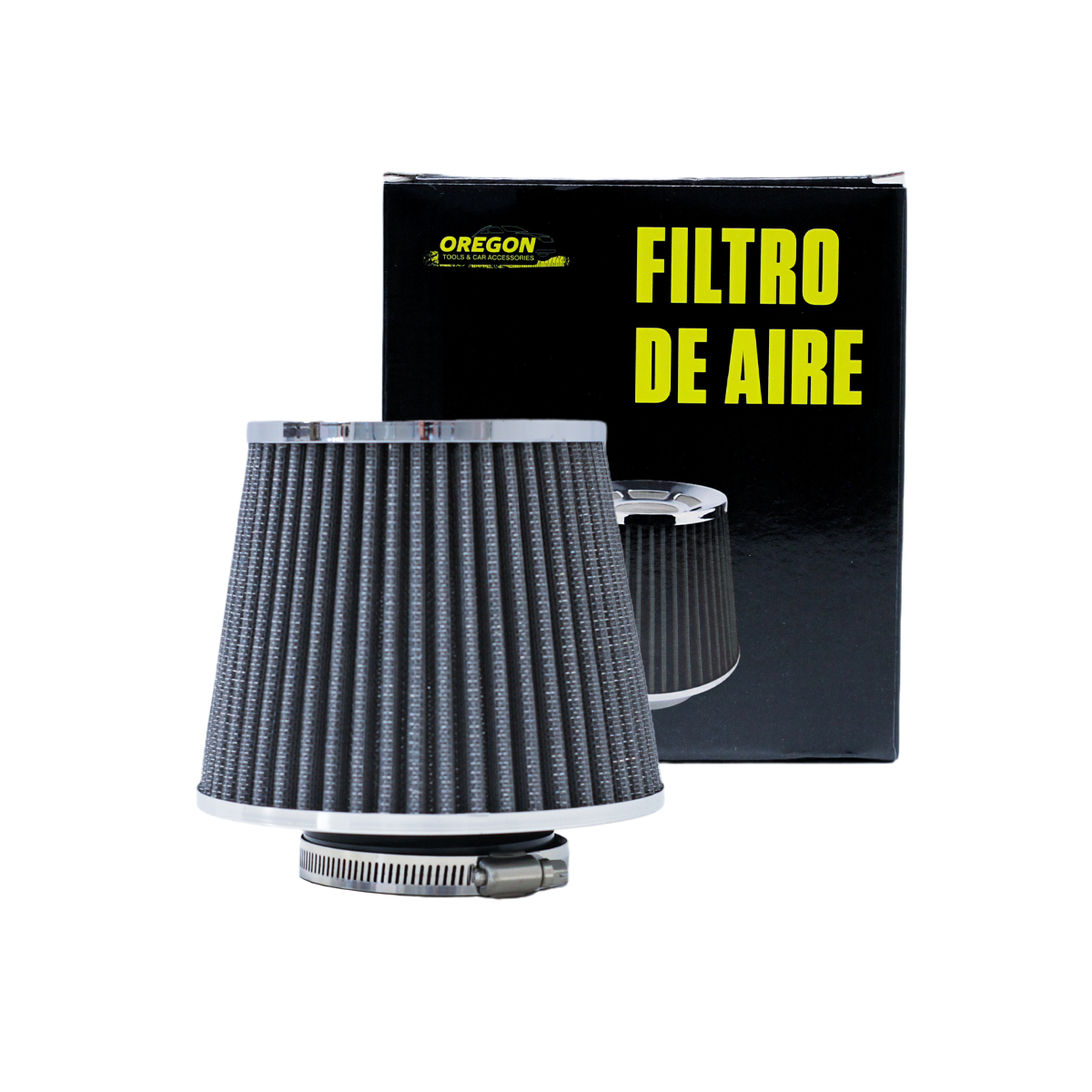 FILTRO DE AIRE CONICO FILTRO DE AIRE CONICO COMPETICION 76MM * 115MM PLATEADO UNIVERSAL SUPERFICIE CONICA