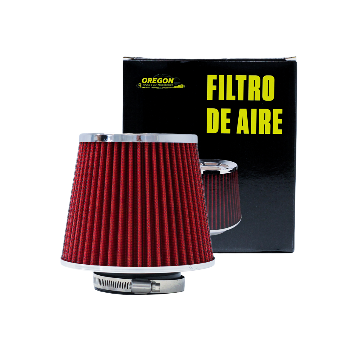 FILTRO DE AIRE CONICO FILTRO DE AIRE CONICO COMPETICION 76MM ROJO UNIVERSAL