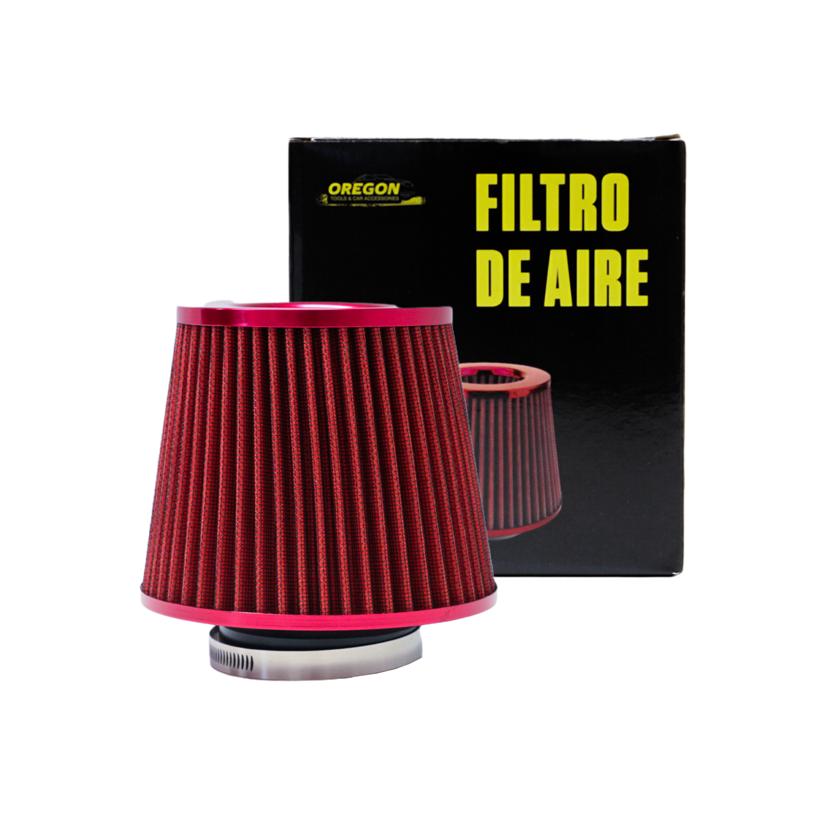 FILTRO DE AIRE CONICO FILTRO DE AIRE CONICO COMPETICION 76MM ROJO UNIVERSAL