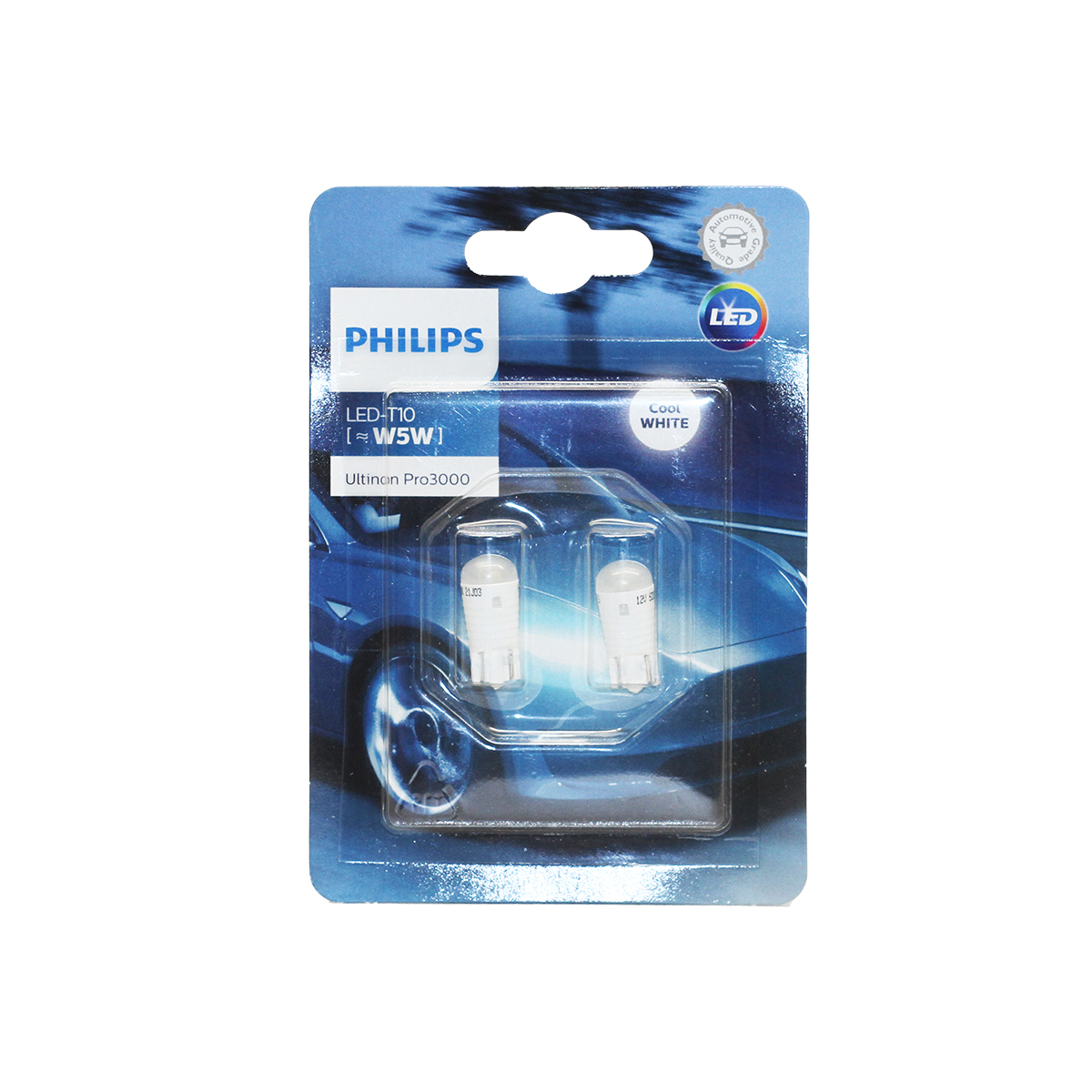 LAMPARA LED SEÑALIZACION BLISTER X 2 T10 LED WHITE 11961 ULW 12V COLOR BLANCO
