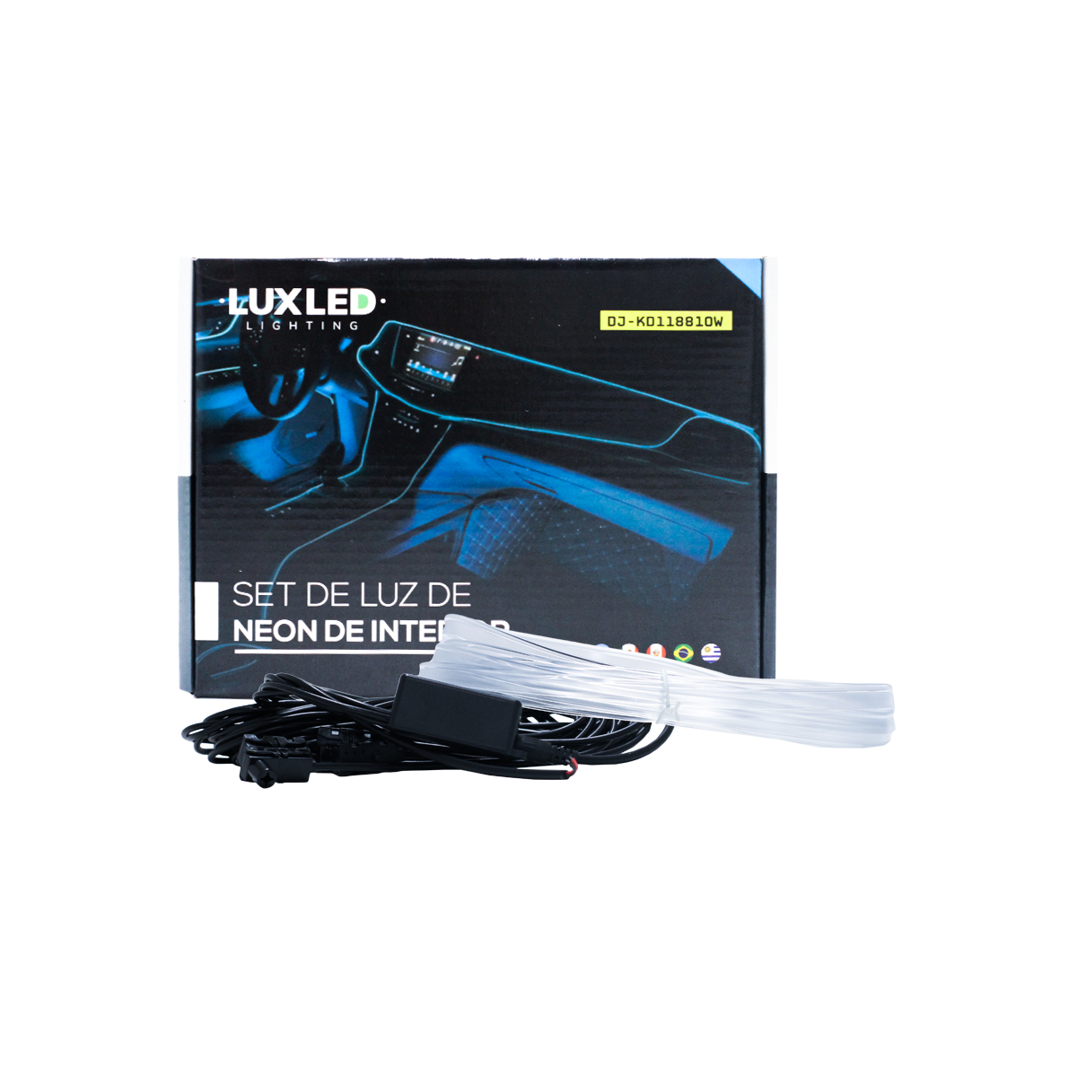 LED SEÑALIZACION INTERIOR SET X 5 HILO DE NEON RGB 12V PARA INTERIOR CON BLUETOOTH