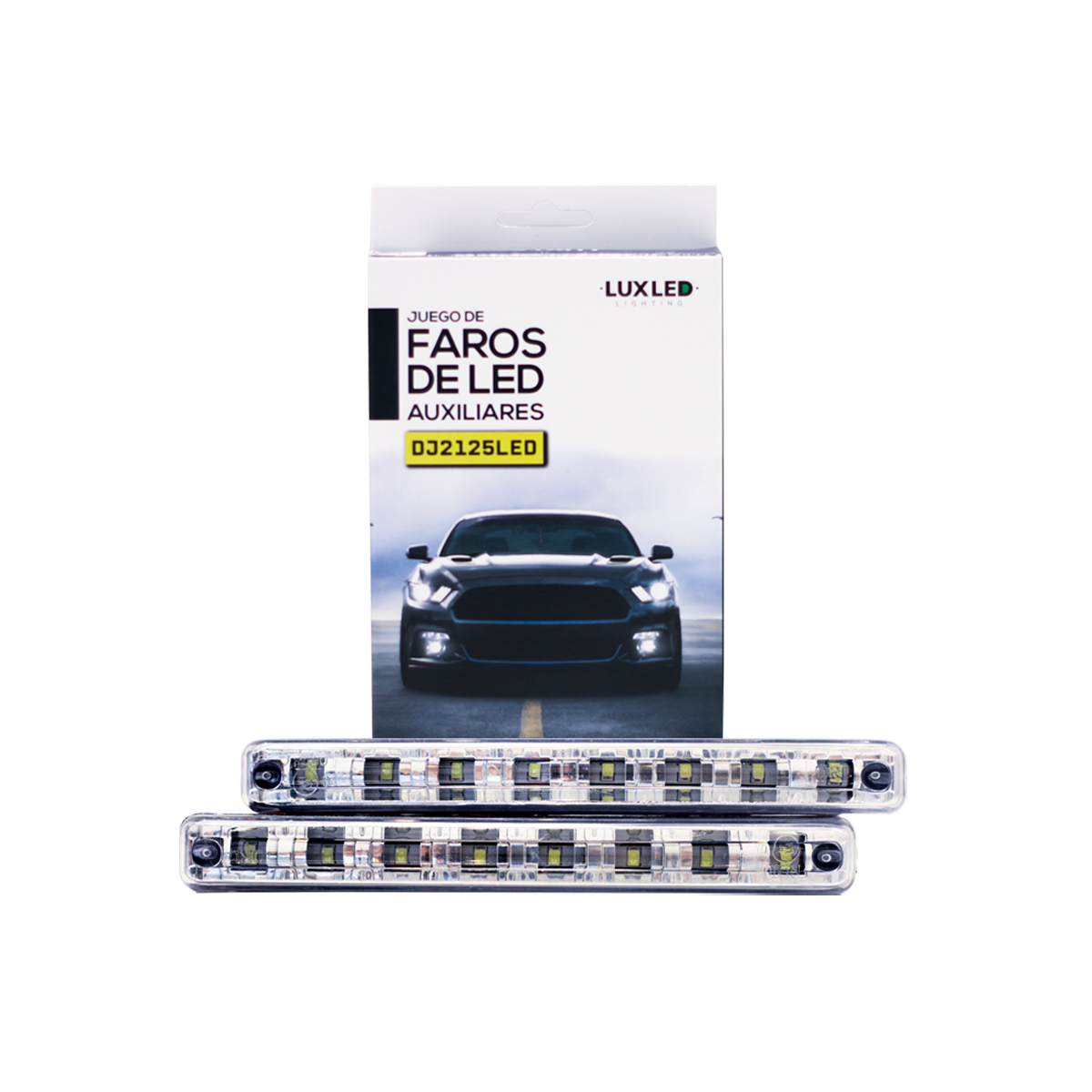 OFF ROAD JUEGO DE FAROS DE LED AUXILIARES UNIVERSAL RECTANGULAR - 5 LED SMD 5050 EN CADA FARO - COLOR BLANCO 12V.