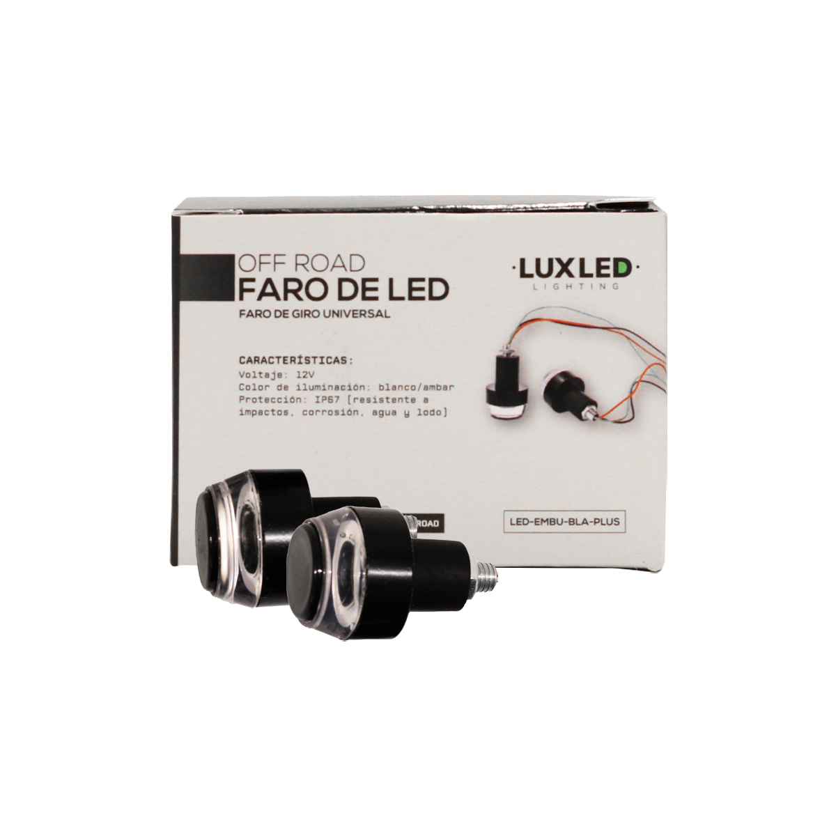 LED SEÑALIZACION COB JUEGO DE FAROS DE GIRO UNIVERSAL PARA EMBUTIR BLANCO / AMBAR USO RECOMENDADO 12V