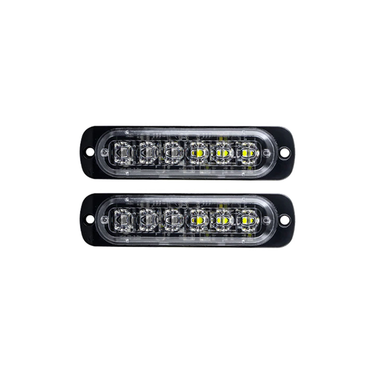 OFF ROAD FARO DE LED UNIVERSAL 12V - 6 LED CHAT PARA PARRILLA / PARAGOLPE CON LUZ DESTELLANTE AZUL Y BLANCO